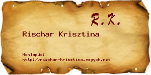 Rischar Krisztina névjegykártya